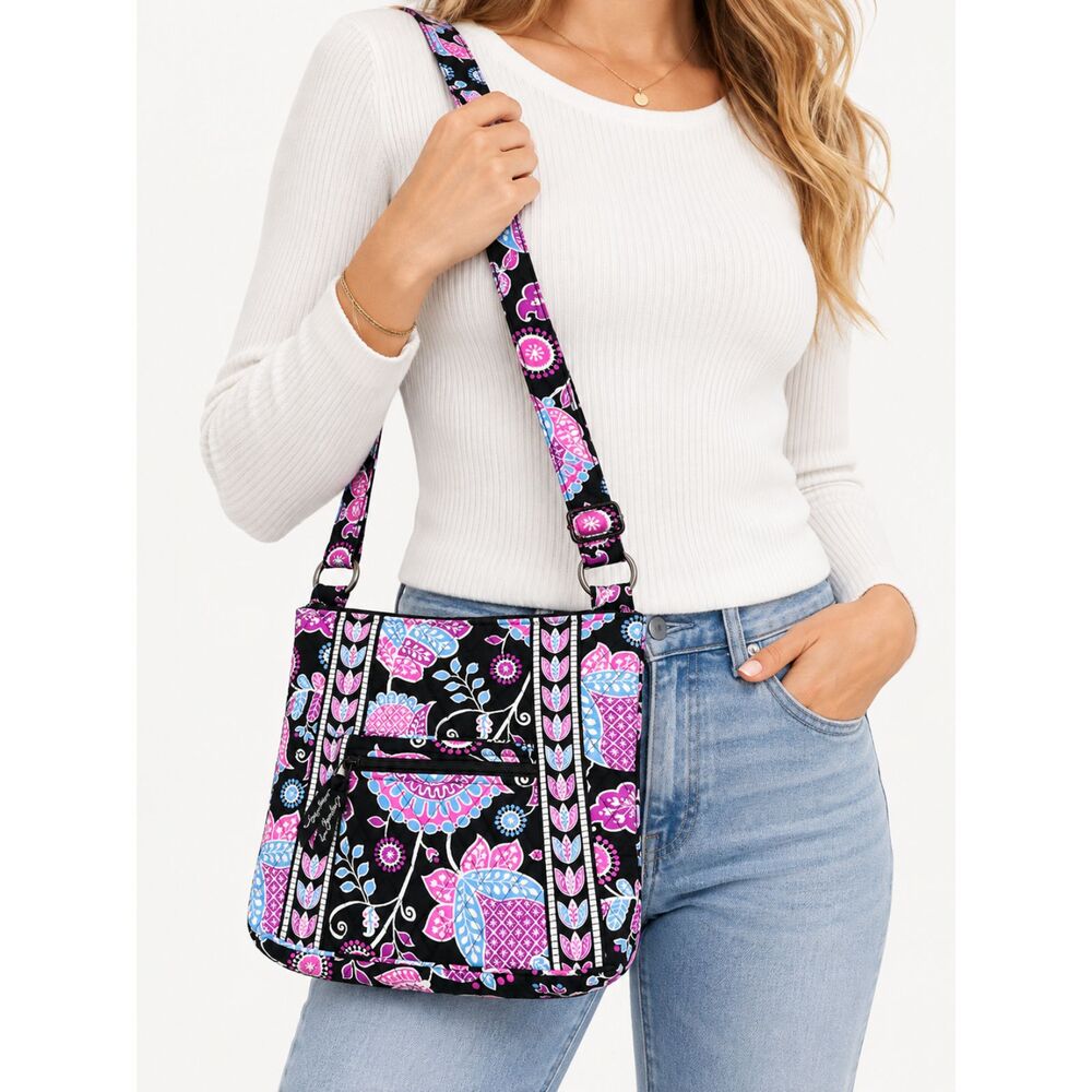 Vera Bradley Hipster Crossbody Bag Alpine Floral Retired Quilted Cotton Purse